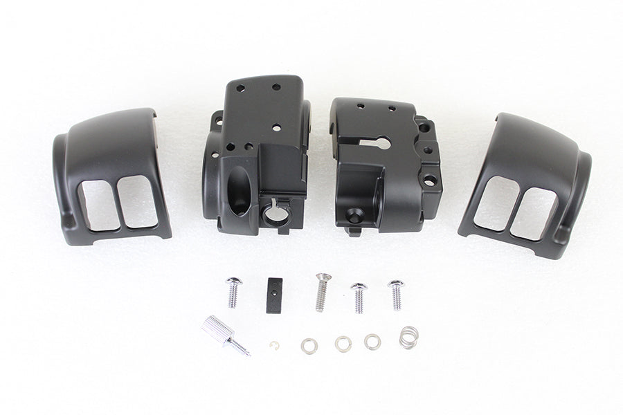 Handlebar Control Switch Housing Kit Black For Harley-Davidson