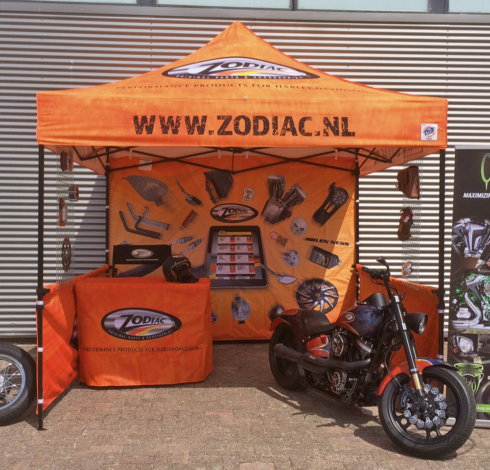 Zodiac EZ up display tent For Harley Davidson California Motorcycles