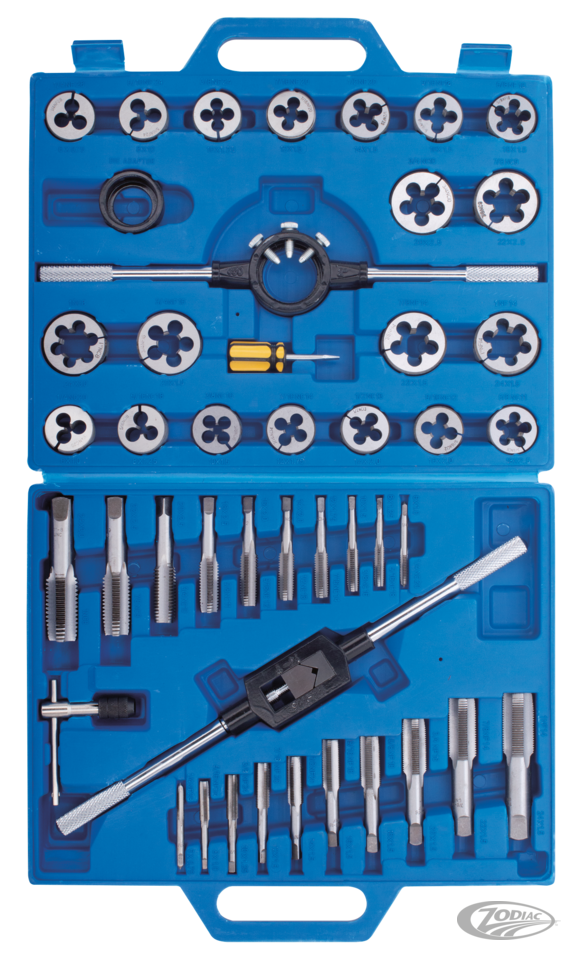 Tap and Die set 45 piece SAE Tungsten For Harley-Davidson 