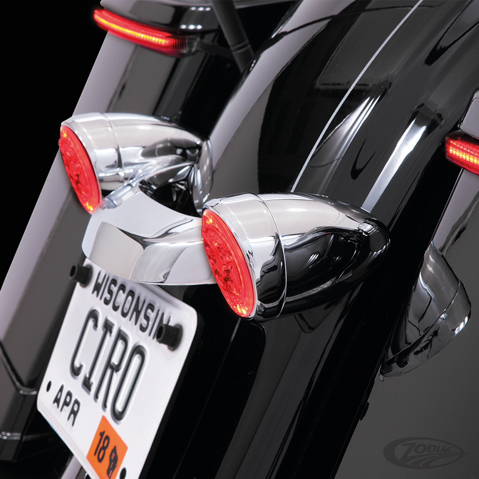 Ciro Fang Chrome rear turn signal inserts For Harley Davidson