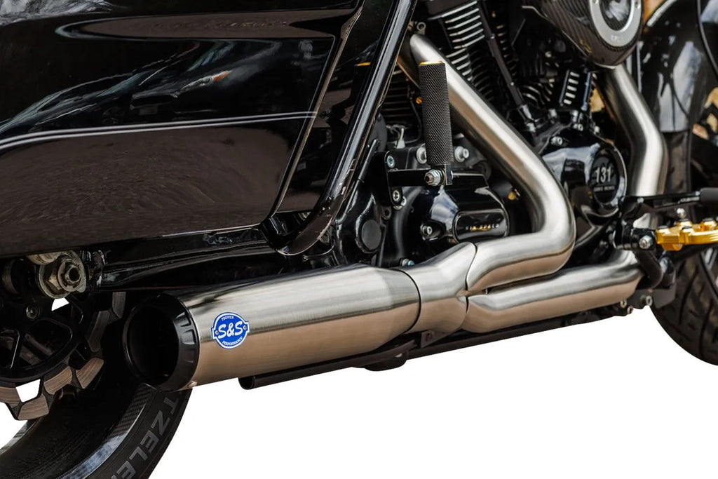 Auspuff 2-in-1 Qualifier Gebürsteter Edelstahl für Harley Davidson