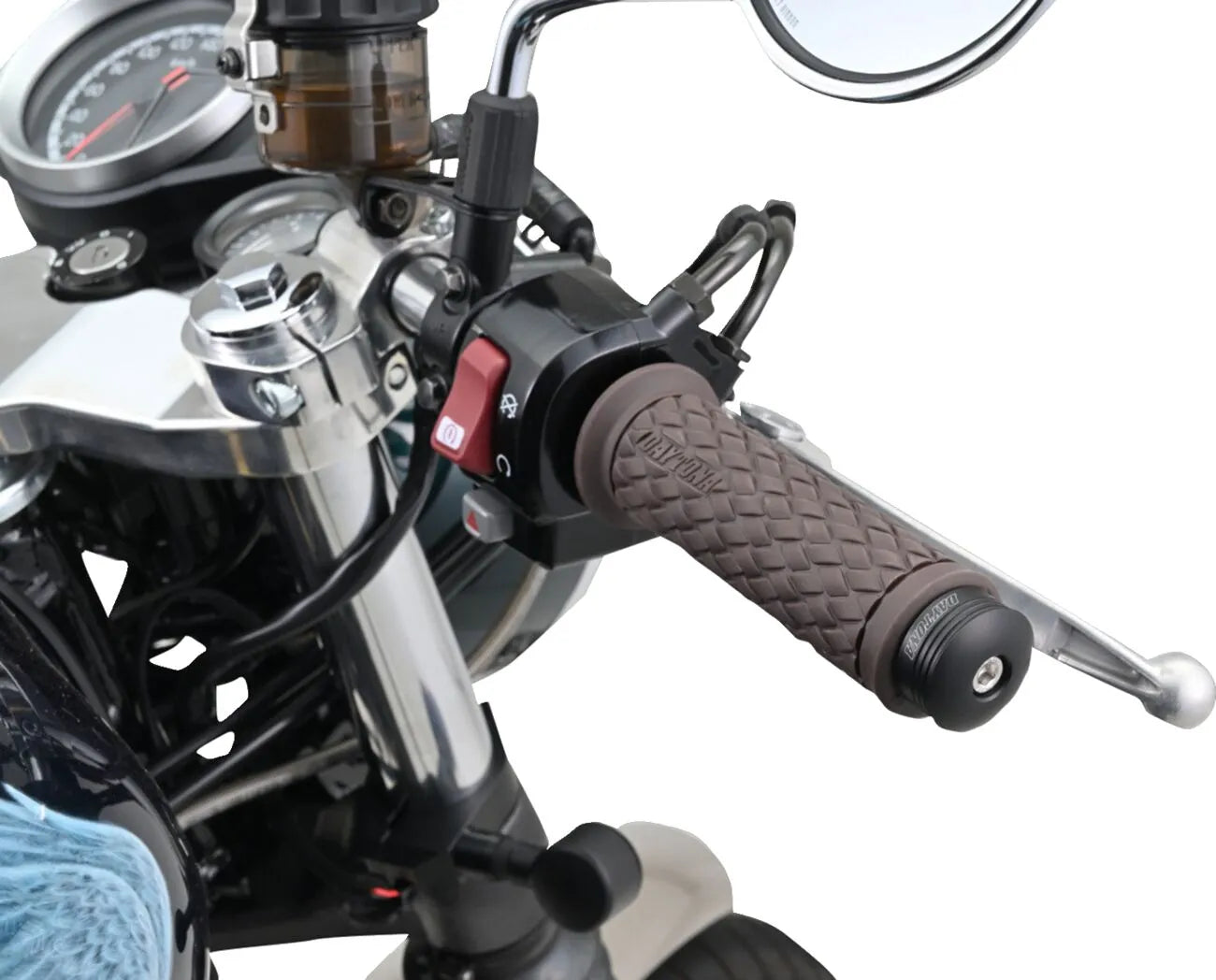 Tapones de manillar "RING" mecanizados CNC negros para moto