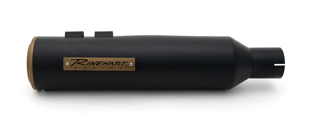 Silenciadores Slip-On HP45 De 4,5" Negros Con Tapas Finales Bronce Para HD