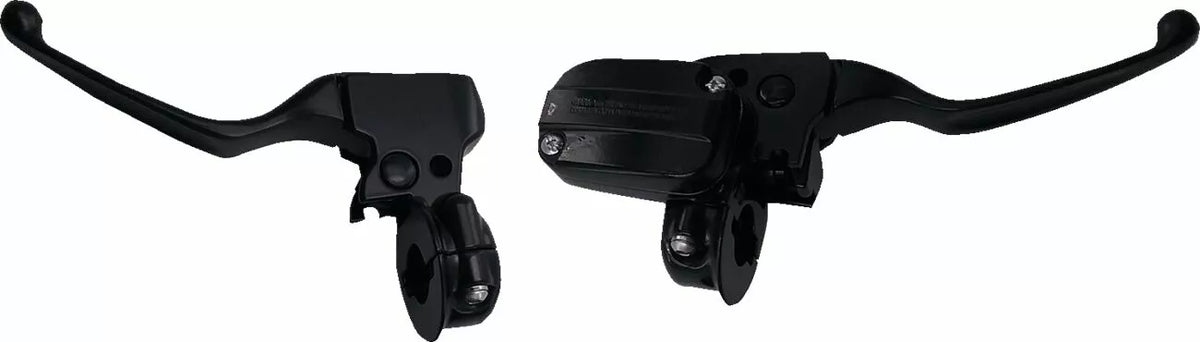 Brake/Clutch Control Kit and Black Switch Housings for Harley Davidson
