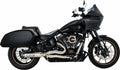 2-in-1-Supersport-Auspuffanlage aus gebürstetem Edelstahl für Harley Davidson Softail