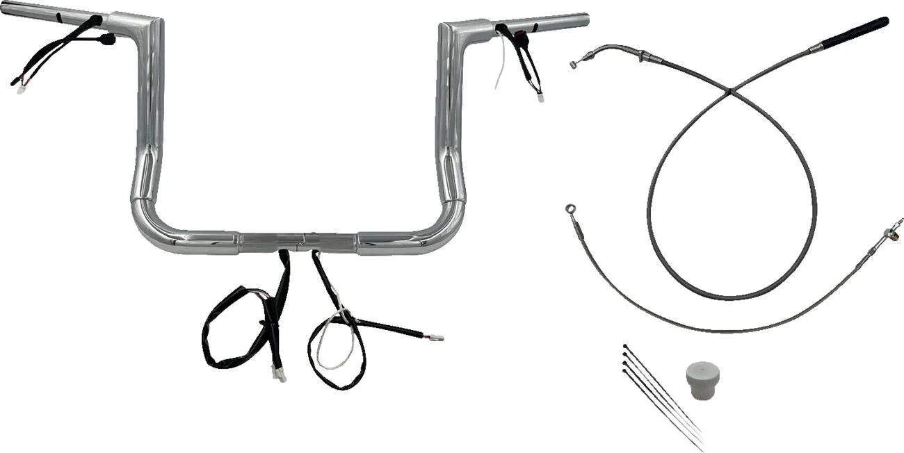 12" 1,5 Flat Top Chrom-Lenker-Kit für Harley Davidson FLHX/SE 23-25