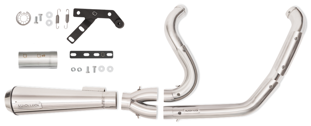 Black Duck, Escapes Estilo Recto Fighter 2 En 1 Pulido Para Harley Davidson