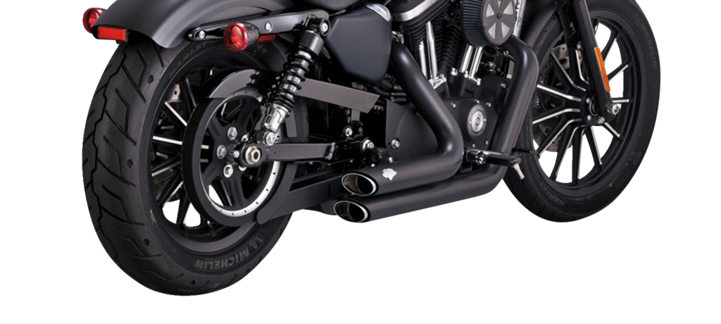Vance &amp; Hines Shortshots Schwarzer Auspuff für Harley Davidson Sportster