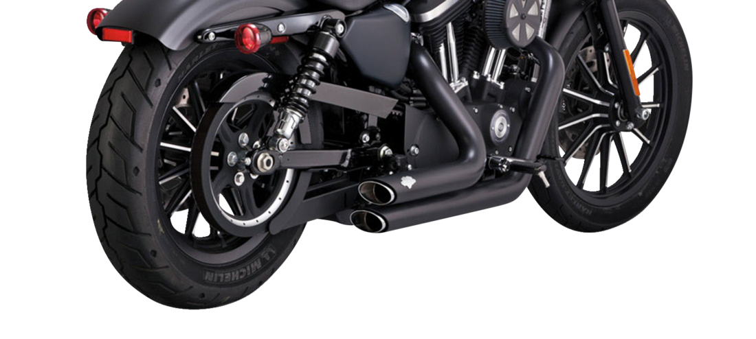 Vance &amp; Hines Shortshots Schwarzer Auspuff für Harley Davidson Sportster