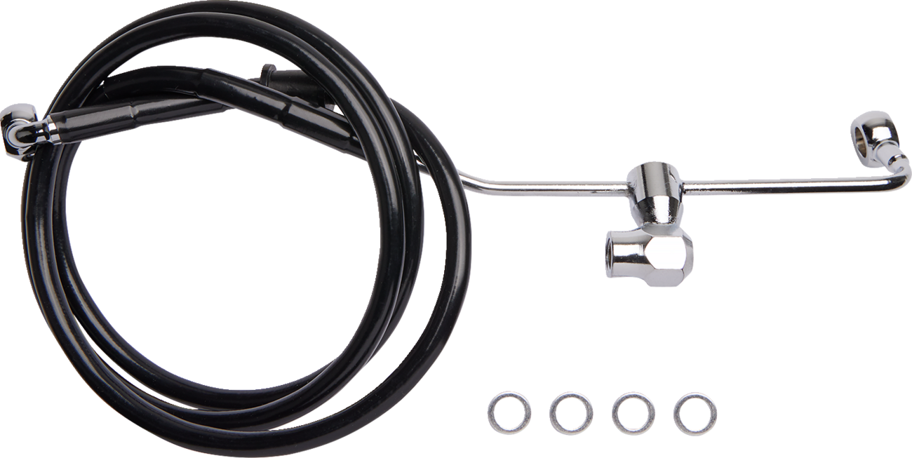 Línea De Freno Trasero Acero Inoxidable Recubierto De Vinilo Negro Para Harley Davidson