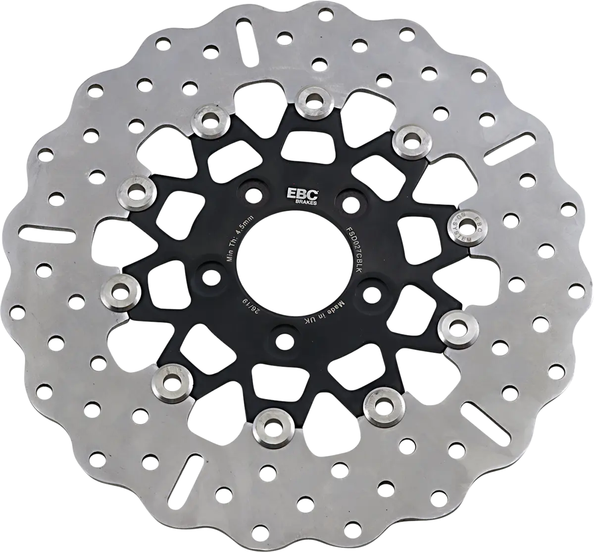 Disco de freno delantero de acero inoxidable serie FSD para Big Twins Freno ROTOR CUSTOM TOURING FR BK