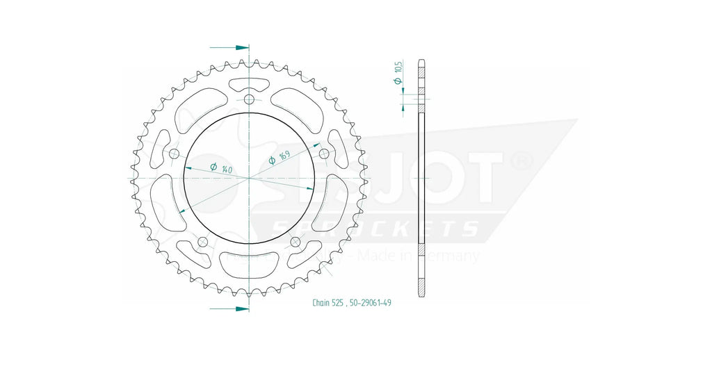 Standard 525 49T Rear Sprocket for Indian