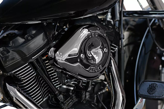 Copertura del filtro ad aria stealth Chrome per M-Oight Motors per Harley Davidson