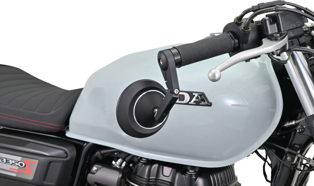 CNC machined black "RING" motorcycle handlebar end plugs