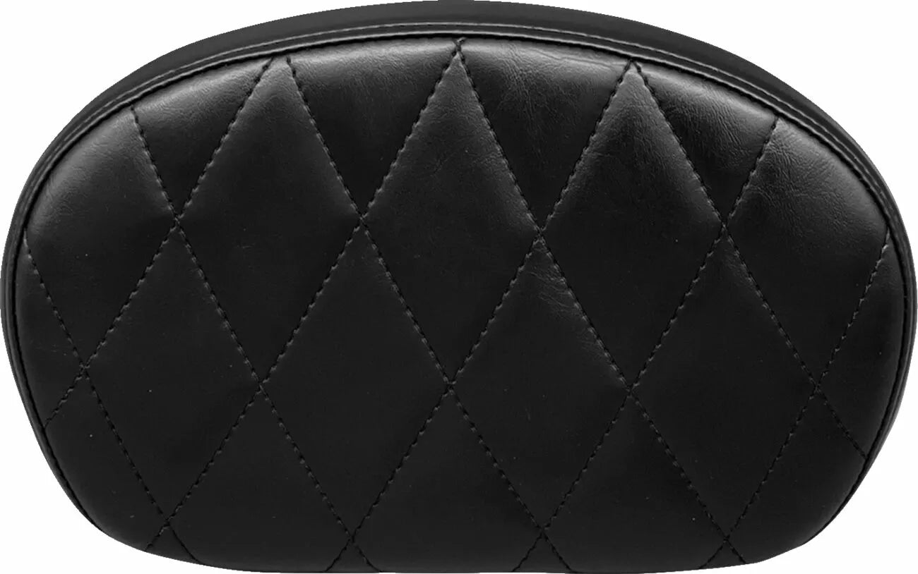 Sissy Bar Pad aus glänzend schwarzem Vinyl mit Einzeldiamant für Harley Davidson