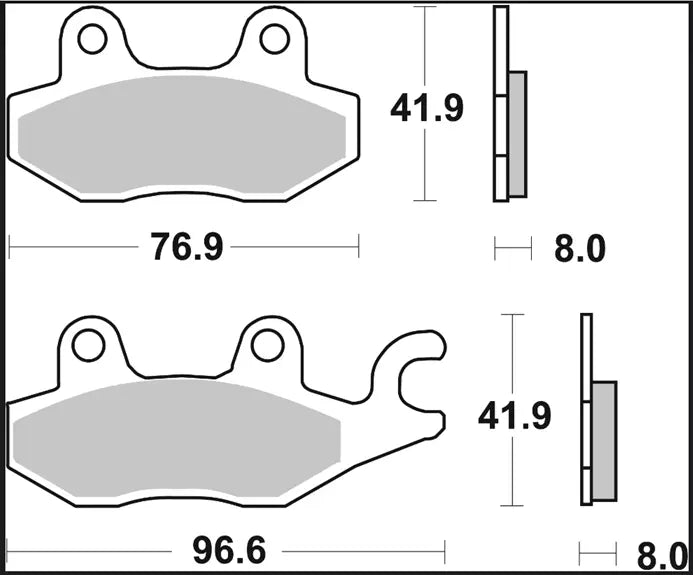 Pastilla de freno sinterizada SA para Honda, Kawasaki, Kreidler, Suzuki, Triumph, Yamaha