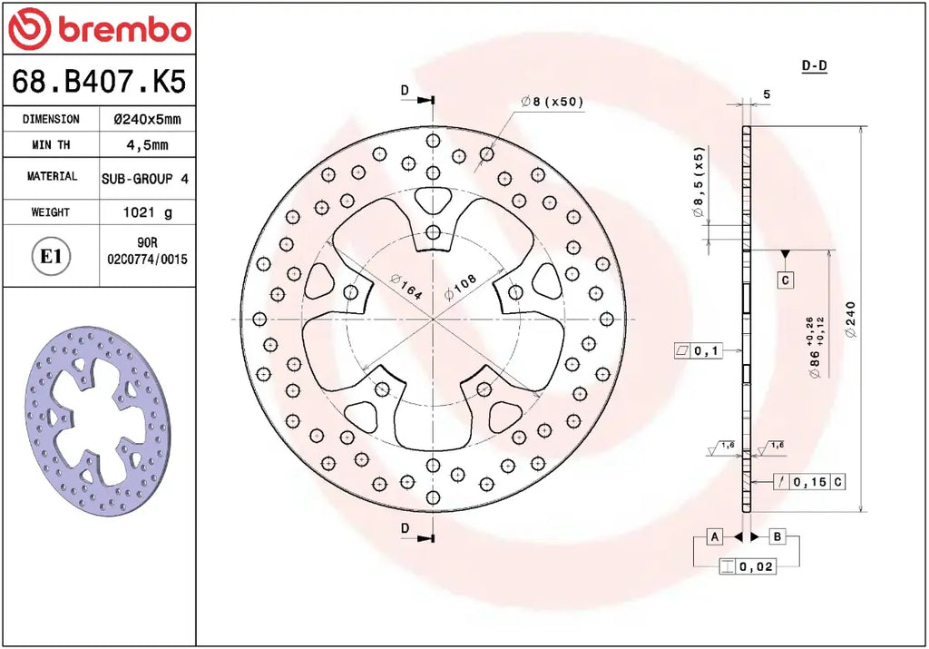 Disco de freno fijo para KTM