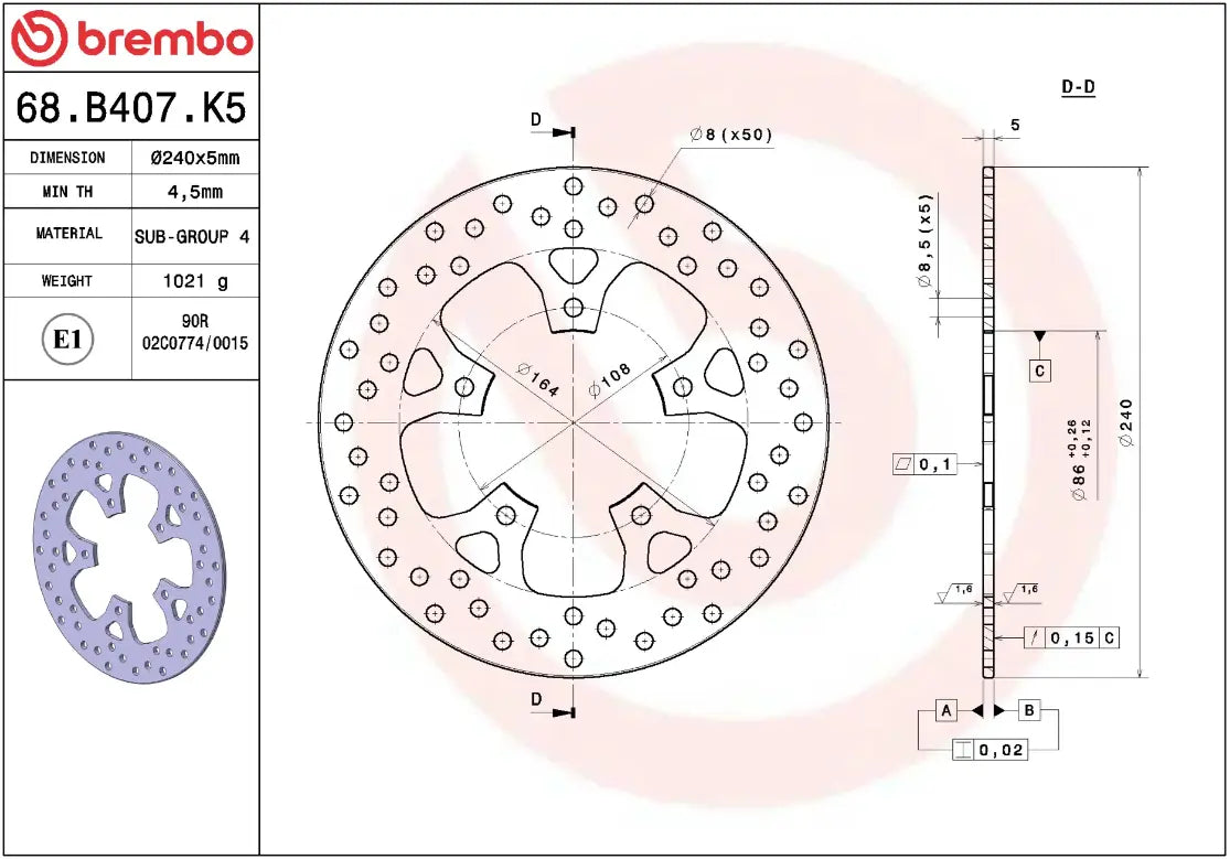 Disco de freno fijo para KTM