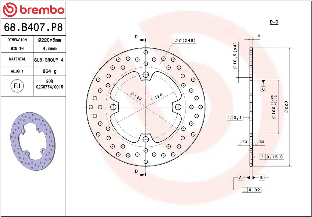FIXED BRAKE DISC GOLD SERIES PRIME LINE Brake DISC FIX RR