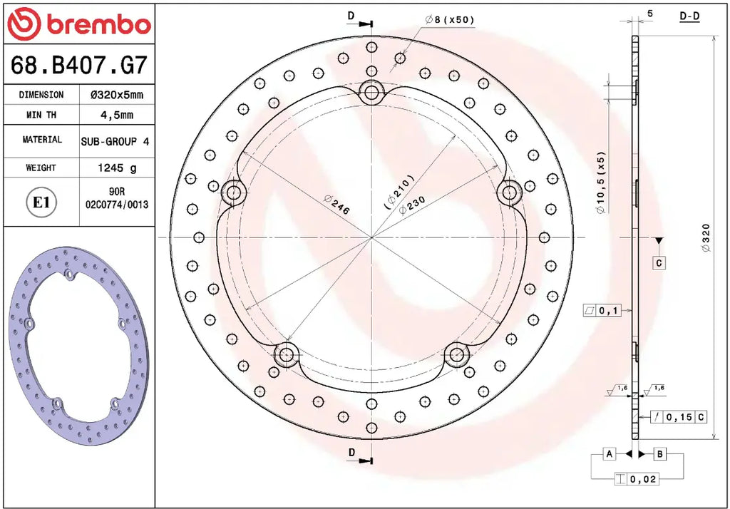 Gold Series fixed brake disc for Honda