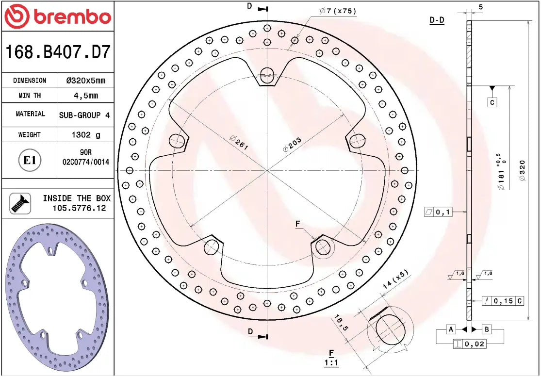 Disco de freno fijo Serie Oro para BMW