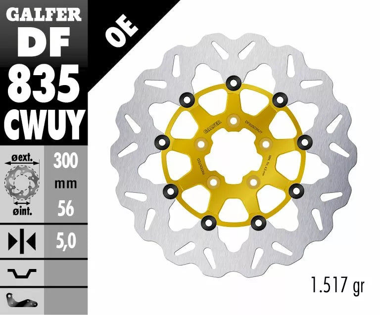Disco De Freno Flotante Ondulado Oro Para Harley Davidson