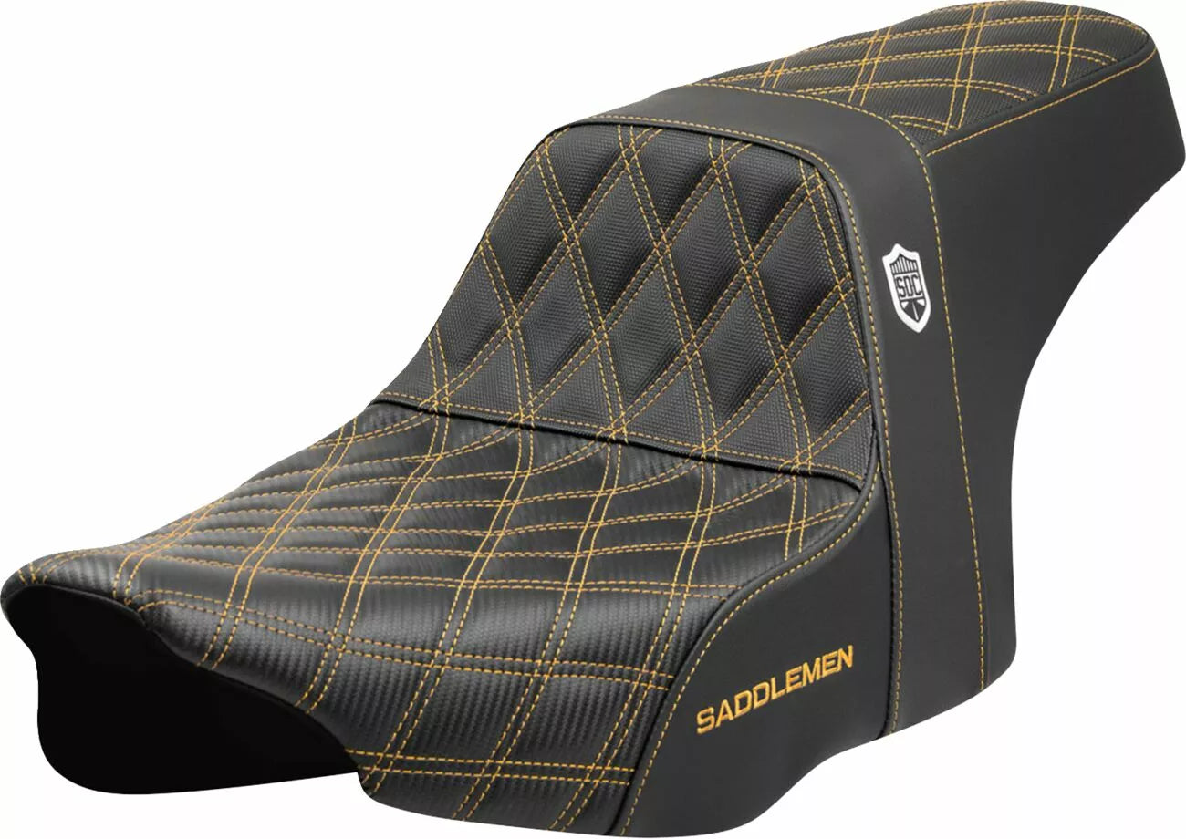 Asiento SDC Performance Grip Costura Dorada Para Harley-Davidson