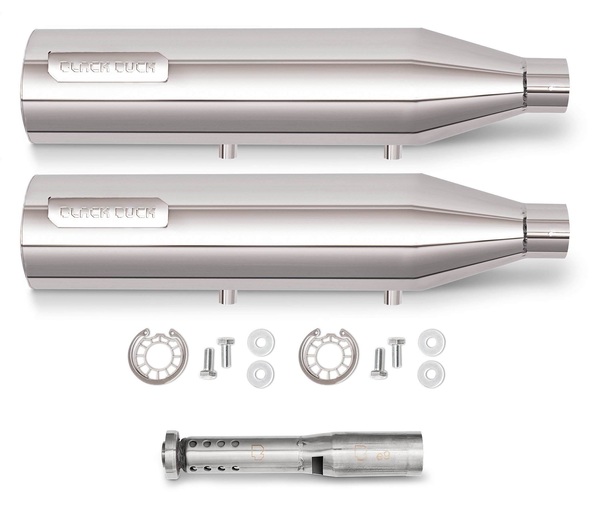 Black Duck, Raidrunner Silenciosos Cromo Para Harley Davidson Sportster