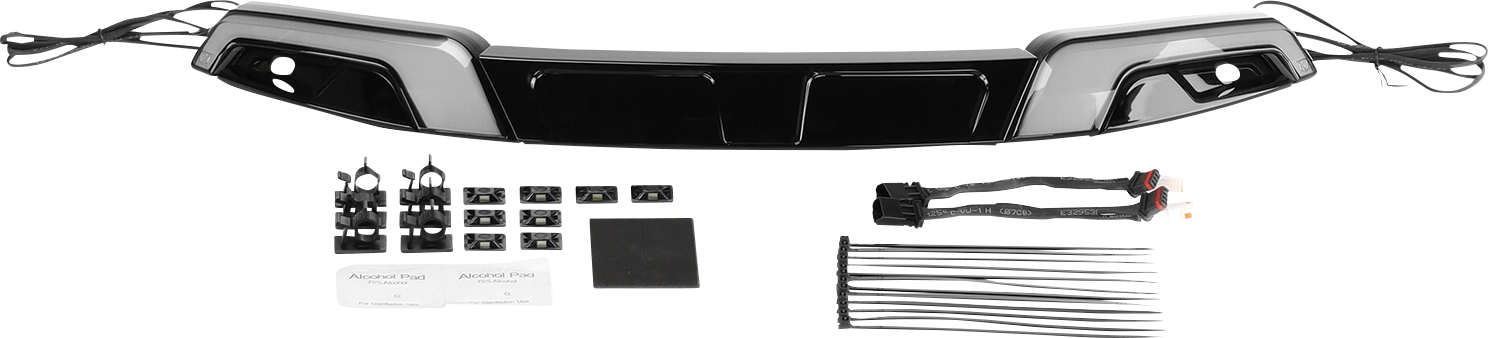 Tracer Black Windschutzscheiben-Zierleiste mit LED-Leuchten für Harley Davidson