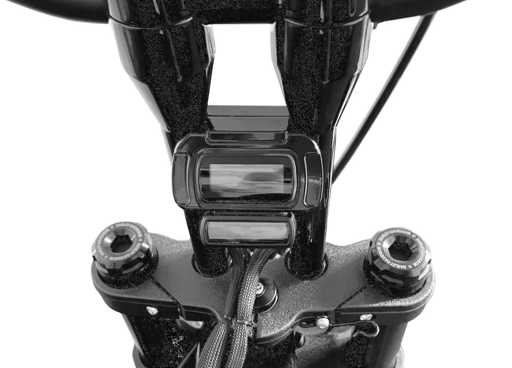 Schwarze Blinkerhalterung für Harley Davidson