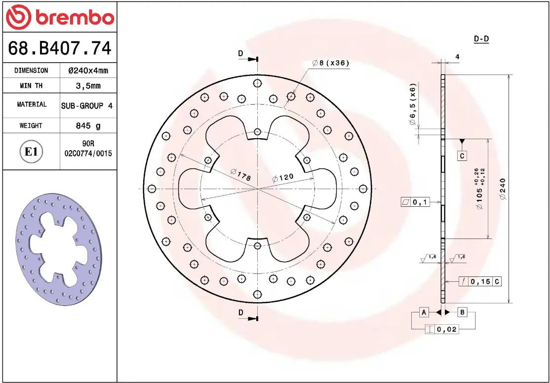 Fixed Gold Series brake disc for Gilera, Piaggio