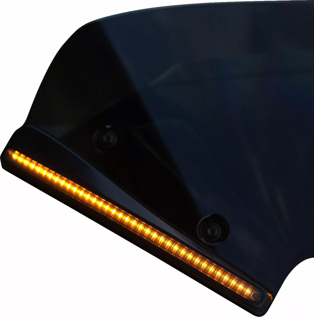 LED-Blinkerlicht Schwarze Windschutzscheibenverkleidung mit SMK-Linse für Harley-Davidson