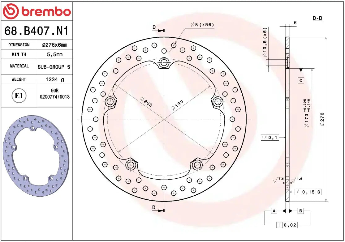 GALFER Festsattelbremse Serie Oro PRIME LINE DISC FIX RR