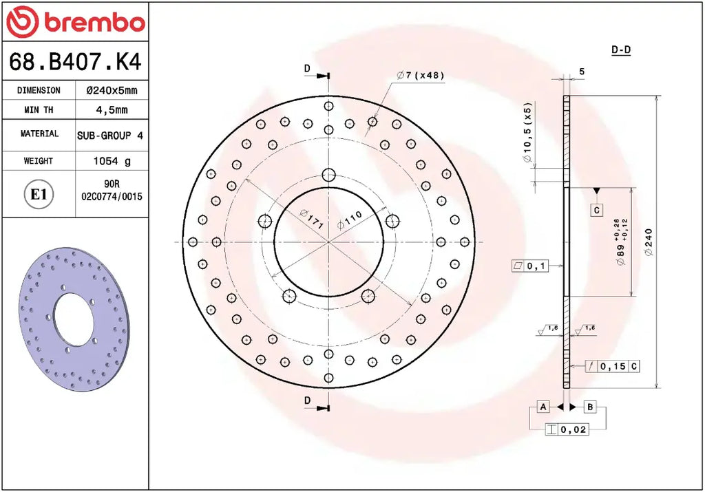 FIXED BRAKE DISC GOLD SERIES PRIME LINE Brake DISC FIX RR