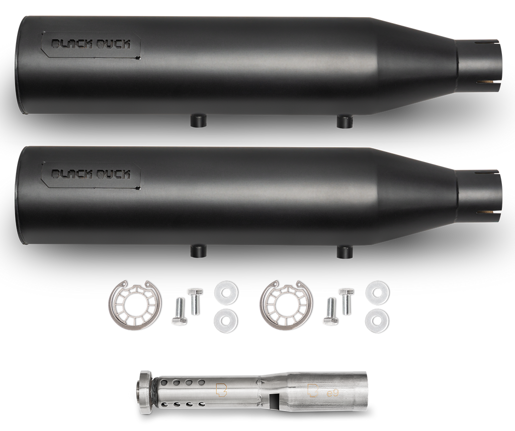 Black Duck, Raidrunner Silenciosos Negro Mate Para Harley Davidson Sportster