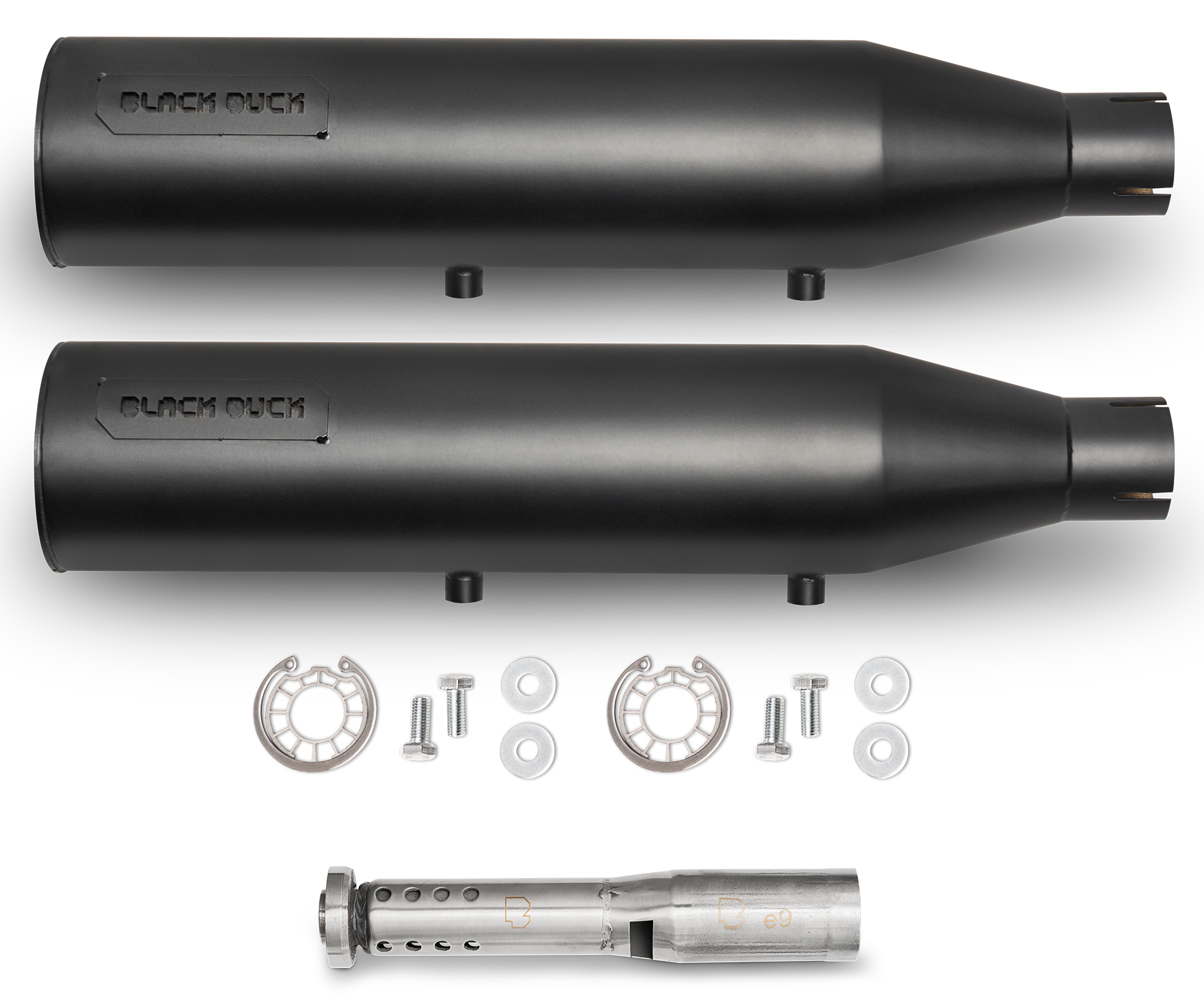 Black Duck, Raidrunner Silenciosos Negro Mate Para Harley Davidson Sportster