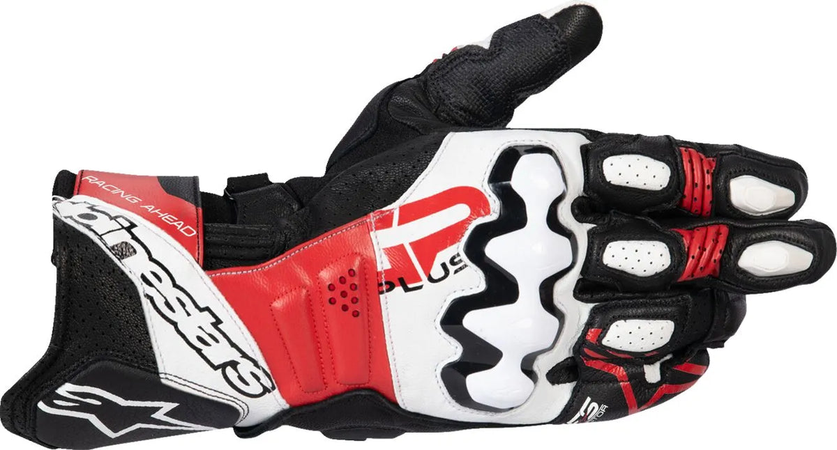 Guantes moto homologados de cuero GP Plus R V3  GP+ R V3 LTHR BK/WT/BRT RD S