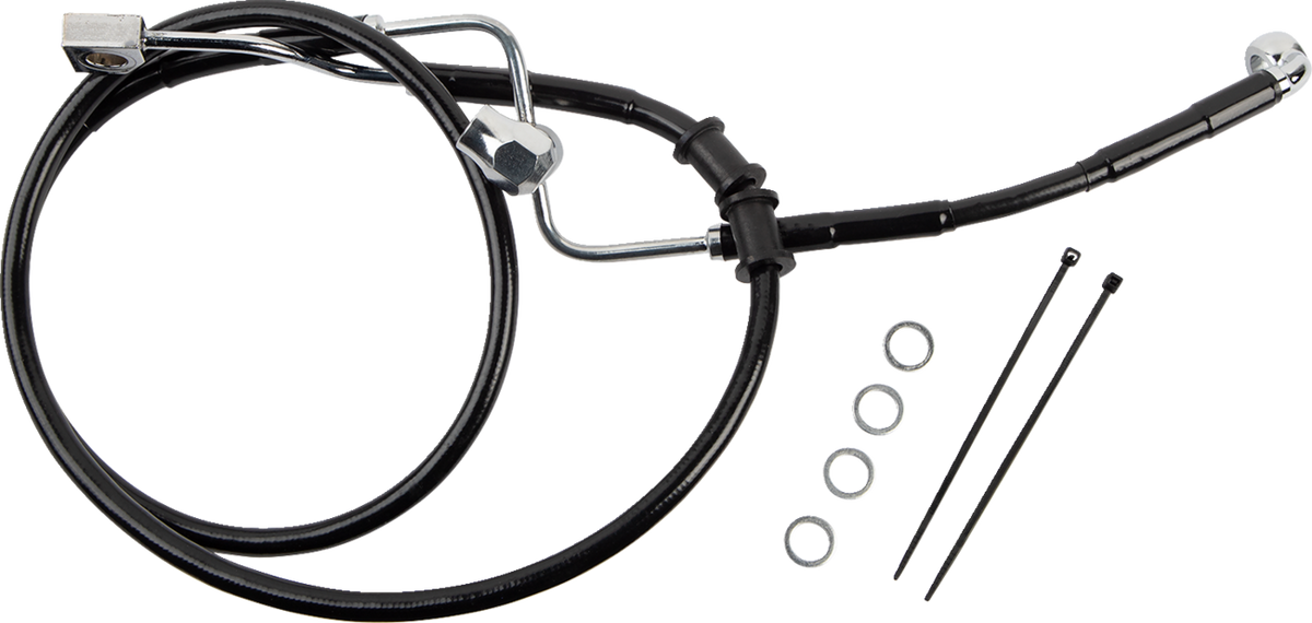 Black Vinyl Coated Stainless Steel Rear Brake Line for Harley Davidson