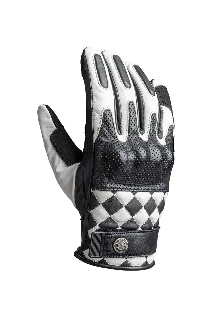 Guantes moto homologados Tracker  TRACKER RACE LEATHER WHITE/BLACK XL