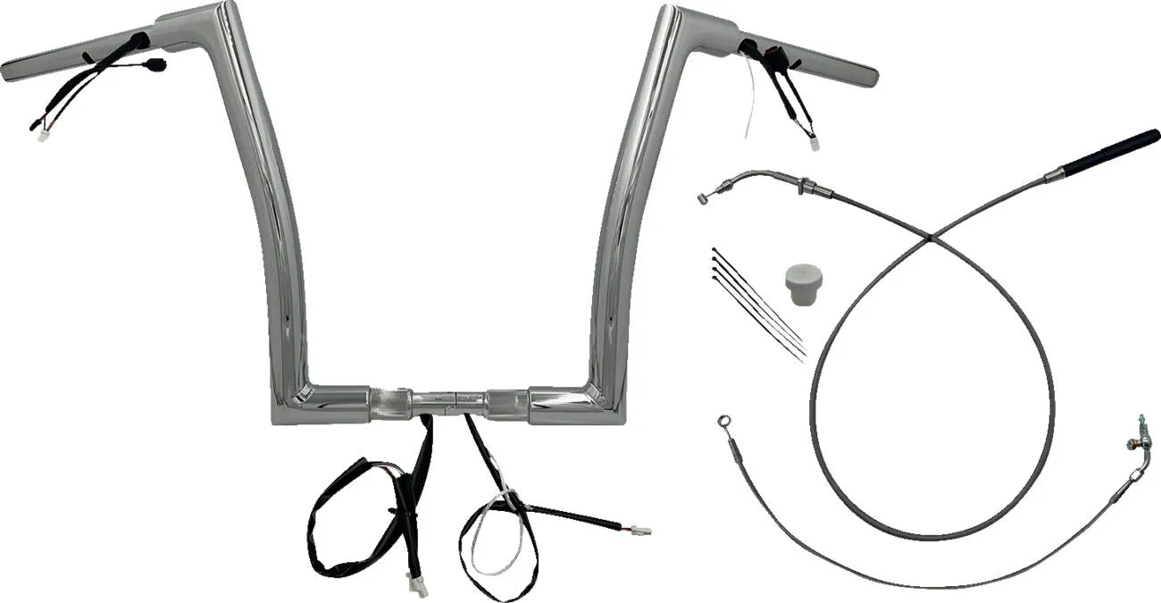 14" 1-1/2" Flat Top Chrom-Lenker-Kit für Harley Davidson FLTRX/SE 23-25