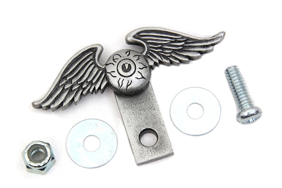 Adorno placa matrícula ojo con alas Flying Eyeball para Harley Davidson