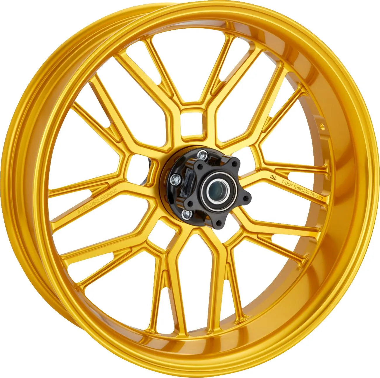 18 x 5.5 Gold Branched Spoke Wheel for Harley Davidson