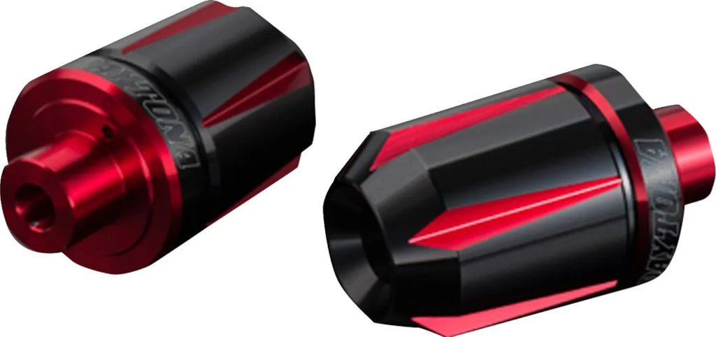 Handlebar end plug "Scratch" black/red for motorcycle