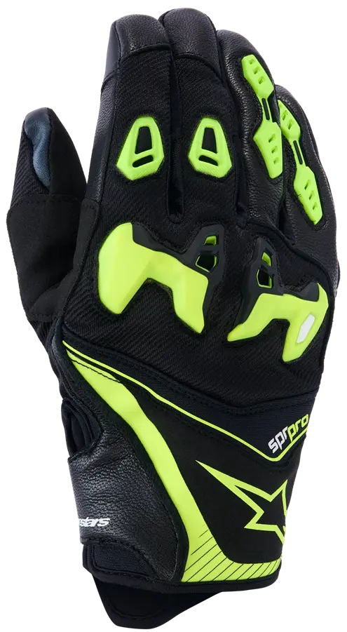 Guantes moto homologados SP-R Pro  SP-R PRO BLACK/YELLOW FLUO XL