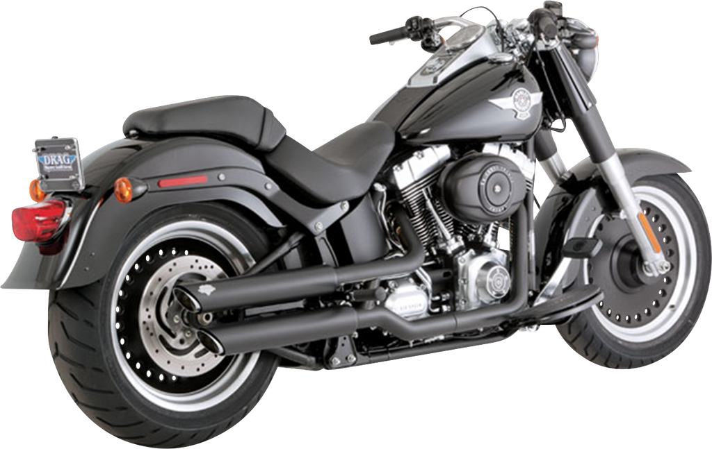 Schwarze 3" Twin Slash Slip-On-Schalldämpfer für Harley Davidson