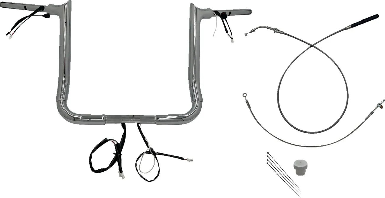 EZ Install 1-1/2" Pointed Tip Chrome Handlebar Kit for Harley Davidson