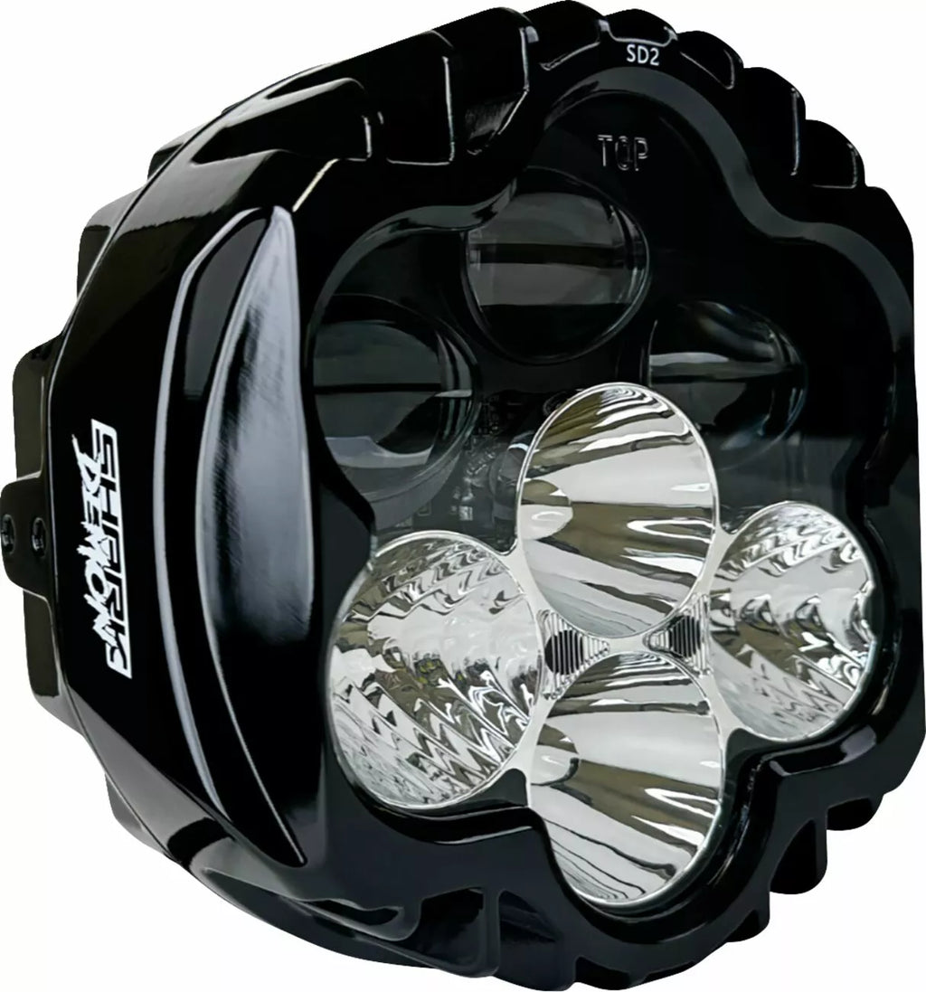 Shark Demon LED-Scheinwerfer mit Sockelhalterung für Harley-Davidson