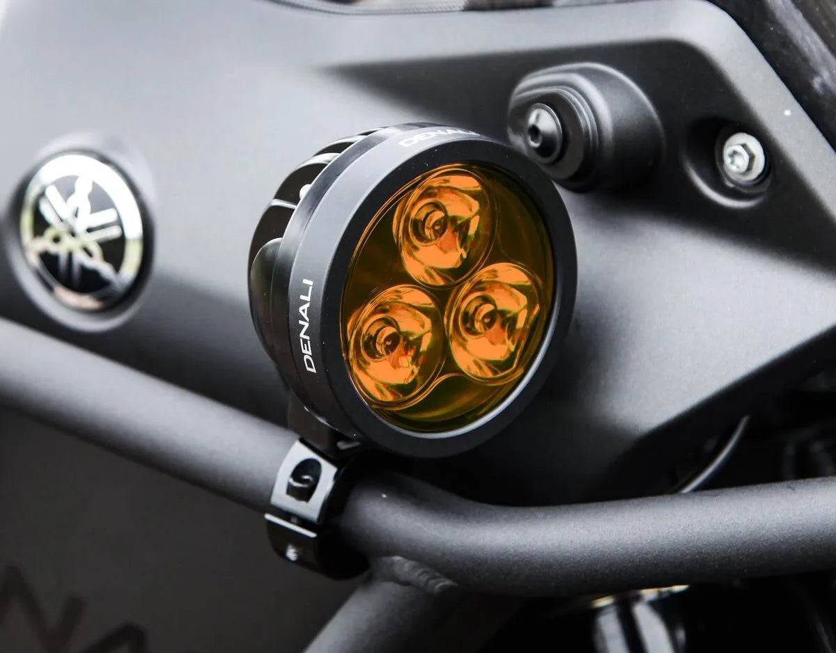 Kit Lentes TriOptic Para Luces De Conducción D3 Ámbar Para Moto