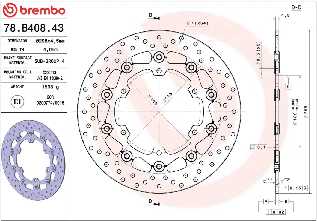 Disco de freno Serie Oro Prime Line para Yamaha