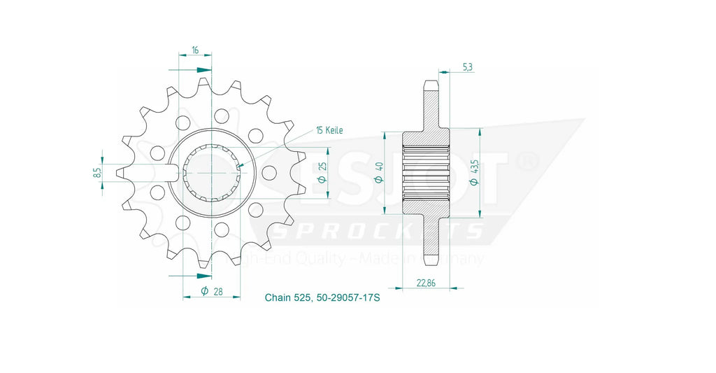 525 17T Front Sport Sprocket for Indian